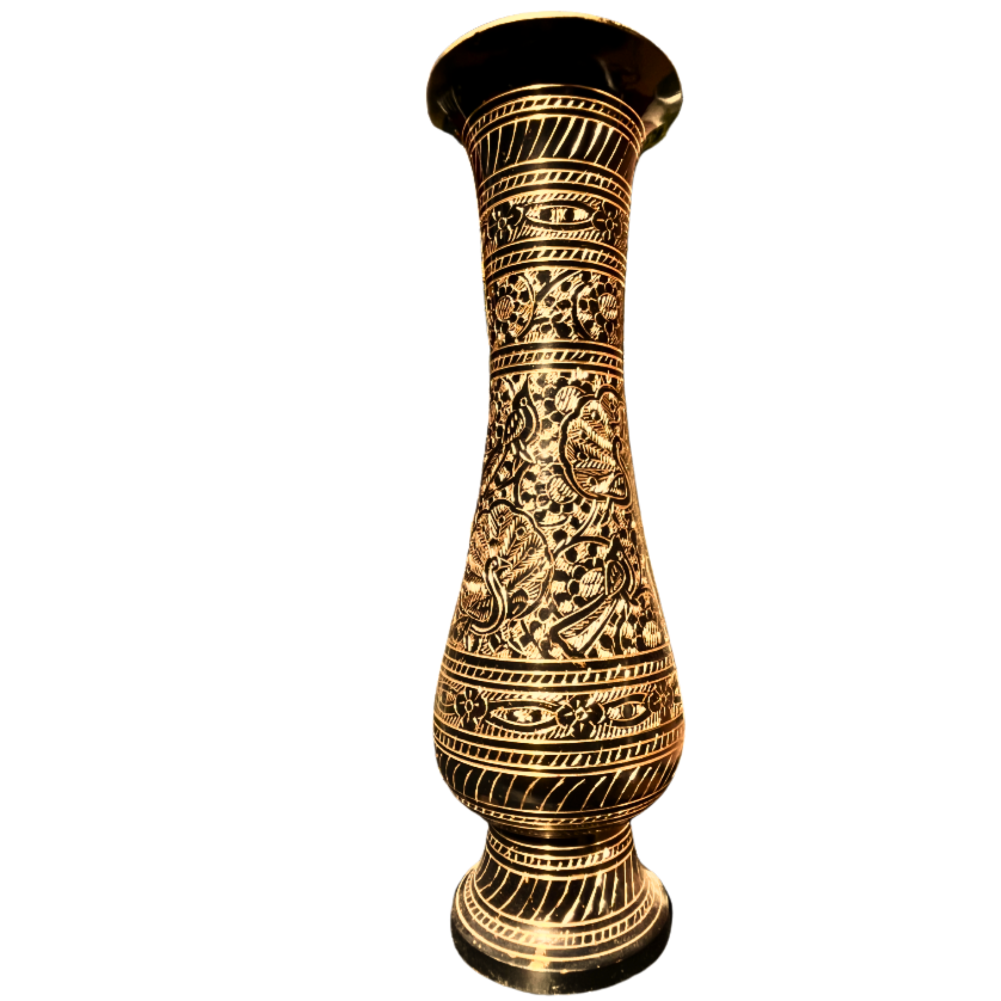 Large Black and gold classy hand etched vase – Kala Kutir Decor