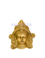 Load image into Gallery viewer, Brass-Wall-Hanging-Indian-Goddess-Durga-Mask-Front-View
