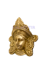 Load image into Gallery viewer, Brass-Wall-Hanging-Indian-Goddess-Durga-Mask-Side-View-2
